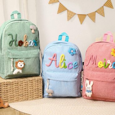 Custom Toddler Backpack,Personalized Kids Backpack,School Bag With Name,Corduroy Bag,Kid Gift,Daycare Bag with name,Bag for Back to School