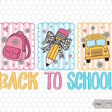 Back To School Png, School Bag Png, Pencil and Bow Png, School Bus Png, First Day of School Png, Senior 2026 Png, Teacher Appreciation Png