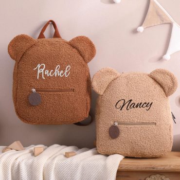 Personalized Embroidered Teddy bear Backpack,Custom Fluffy Teddy Bear Bag for Kids,First Day of School Gifts,Back to School,Kids Backpack