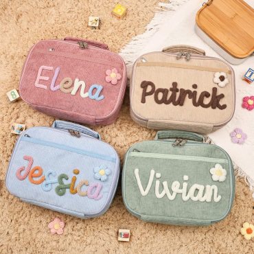 Custom Handmade Name Lunchbox Bag, Back to School Bag Set, Custom Kid BackPack, School Bag, Kid Gift, Corduroy Toddler Backpack Kid Tote bag