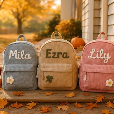 Custom Kids Backpack, Personalized Toddlers Bag, Back to School Gift for Kids, First Day of School Bag, Corduroy Backpack with Kids Name