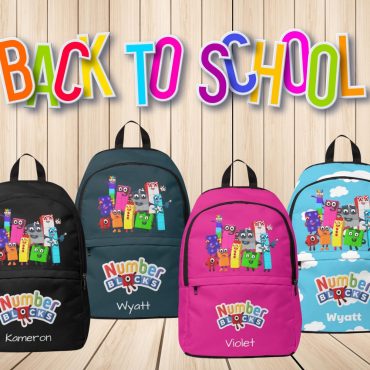 Number Blocks Unisex Fabric Backpack, Kids School Bag, Personalized Book Bag, Fun Travel Backpack, Cartoon Character Backpack