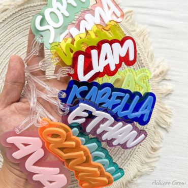 Personalized Name Tag for Backpack | Custom Name Label | Kids Name Keychain | Diaper Bag Name Tag | Custom Lunch Box Tag | School Bag Tag