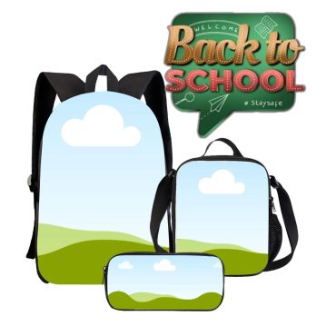 Back to school luggage templates, drag and drop photo or design, Personalize your own backpack, lunch box, school bags, canva editable