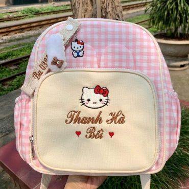 Custom Embroidered Kids Backpack with Name – Personalized Toddler Bag with Cute Animal or Fruit Design – School Gift for Girls & Boys