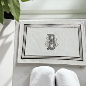 Personalized Luxury Bath Mat with Monogram – Elegant Embroidered Rug, Custom Bathroom Decor, Hotel Spa Style Gift