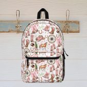 Cowgirl Backpack Back to School Book Bag Pink Western Back to School Gift Summer Camp Backpack Personalized Cowgirl Book Bag