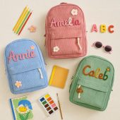 Custom Toddler Backpack, Custom Kids Bag with Name, Preschool School Bag with 3D Crochet Name, Birthday Gift for Boy, Back to School