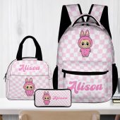 Custom Backpack for Girl,Back To School Gift Kid,Custom Lunch Bag&Pencil Bag,Girl's Backpack,Personalized Backpack with Name,Cute Backpack