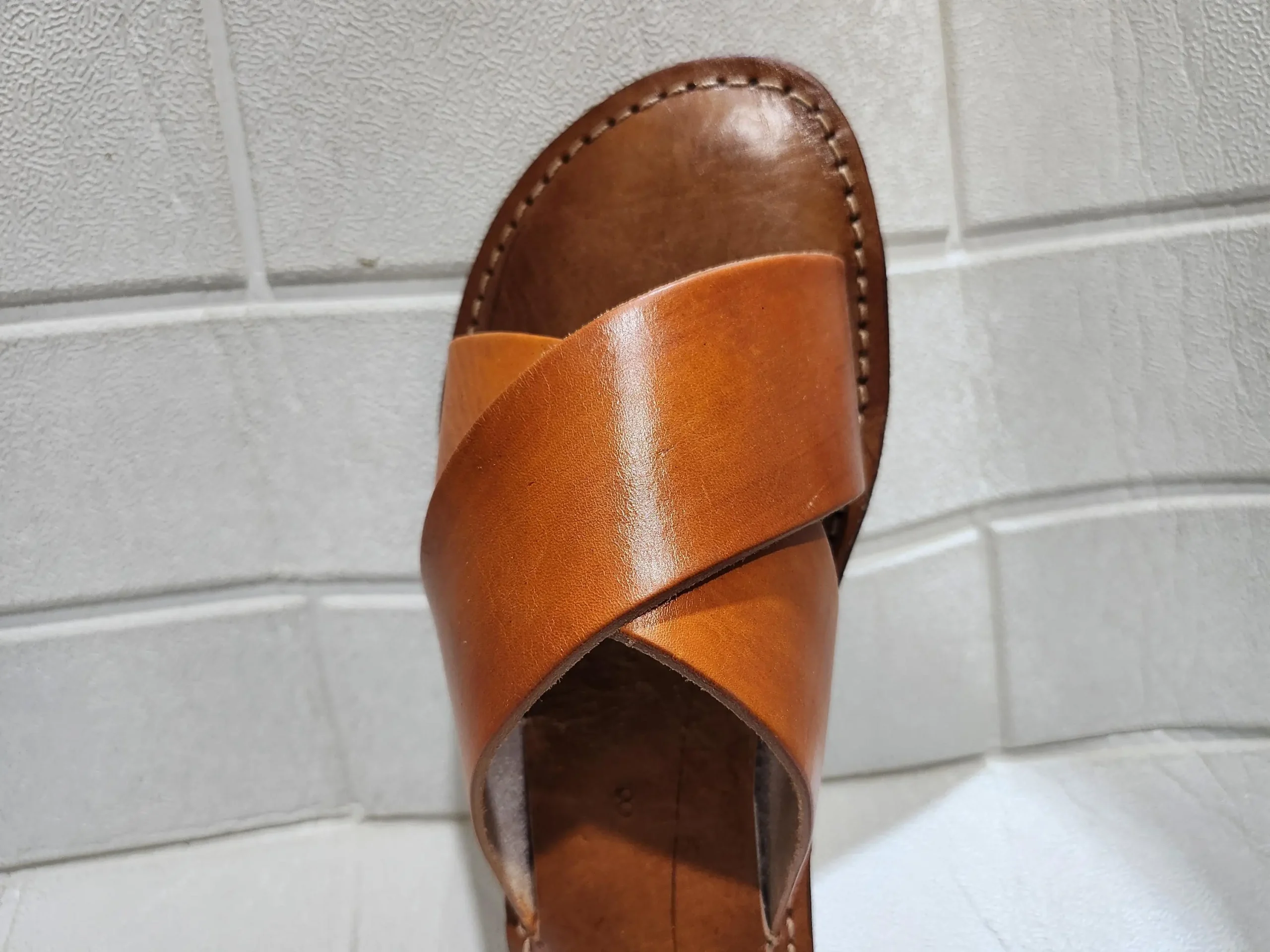 Women’s Brown Crisscross Moroccan Leather Sandals